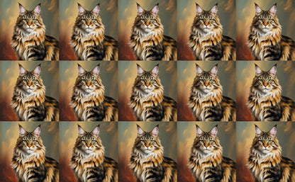 DecoCraft - Scenic Tiles Series - Oil Painting Pets - Maine Coon
