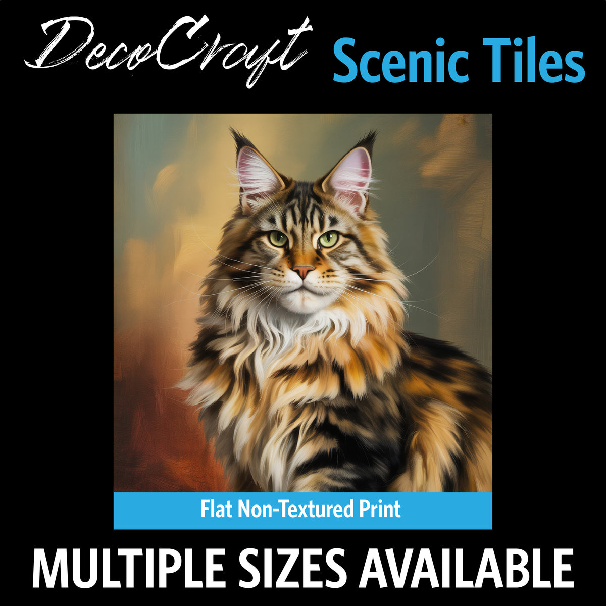 DecoCraft - Scenic Tiles Series - Oil Painting Pets - Maine Coon
