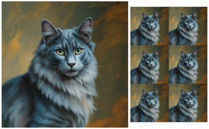 DecoCraft - Scenic Tiles Series - Oil Painting Pets - Nebelung
