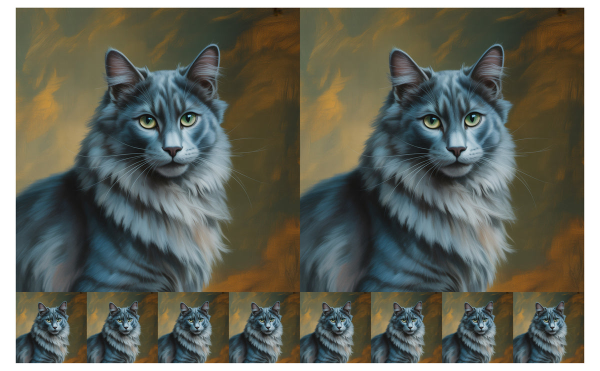 DecoCraft - Scenic Tiles Series - Oil Painting Pets - Nebelung