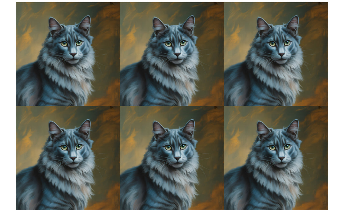 DecoCraft - Scenic Tiles Series - Oil Painting Pets - Nebelung