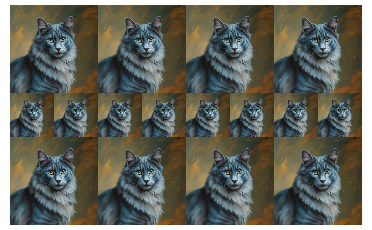 DecoCraft - Scenic Tiles Series - Oil Painting Pets - Nebelung
