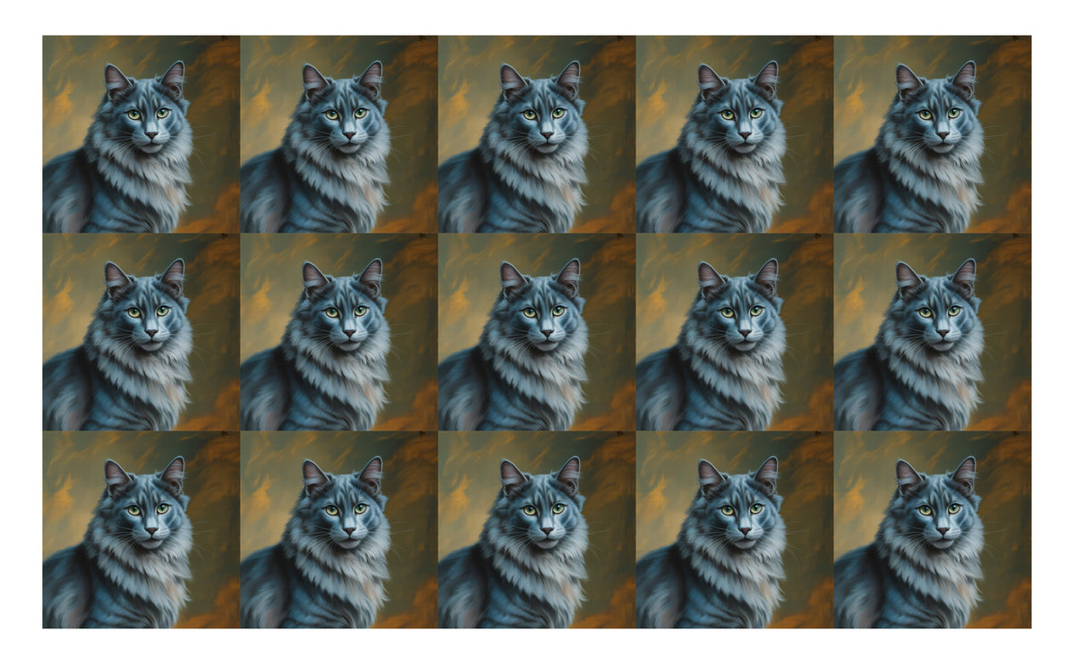 DecoCraft - Scenic Tiles Series - Oil Painting Pets - Nebelung
