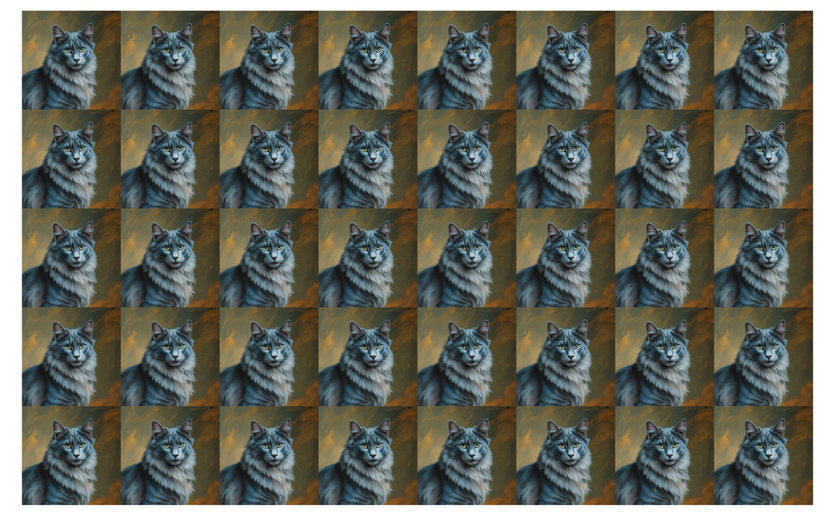 DecoCraft - Scenic Tiles Series - Oil Painting Pets - Nebelung