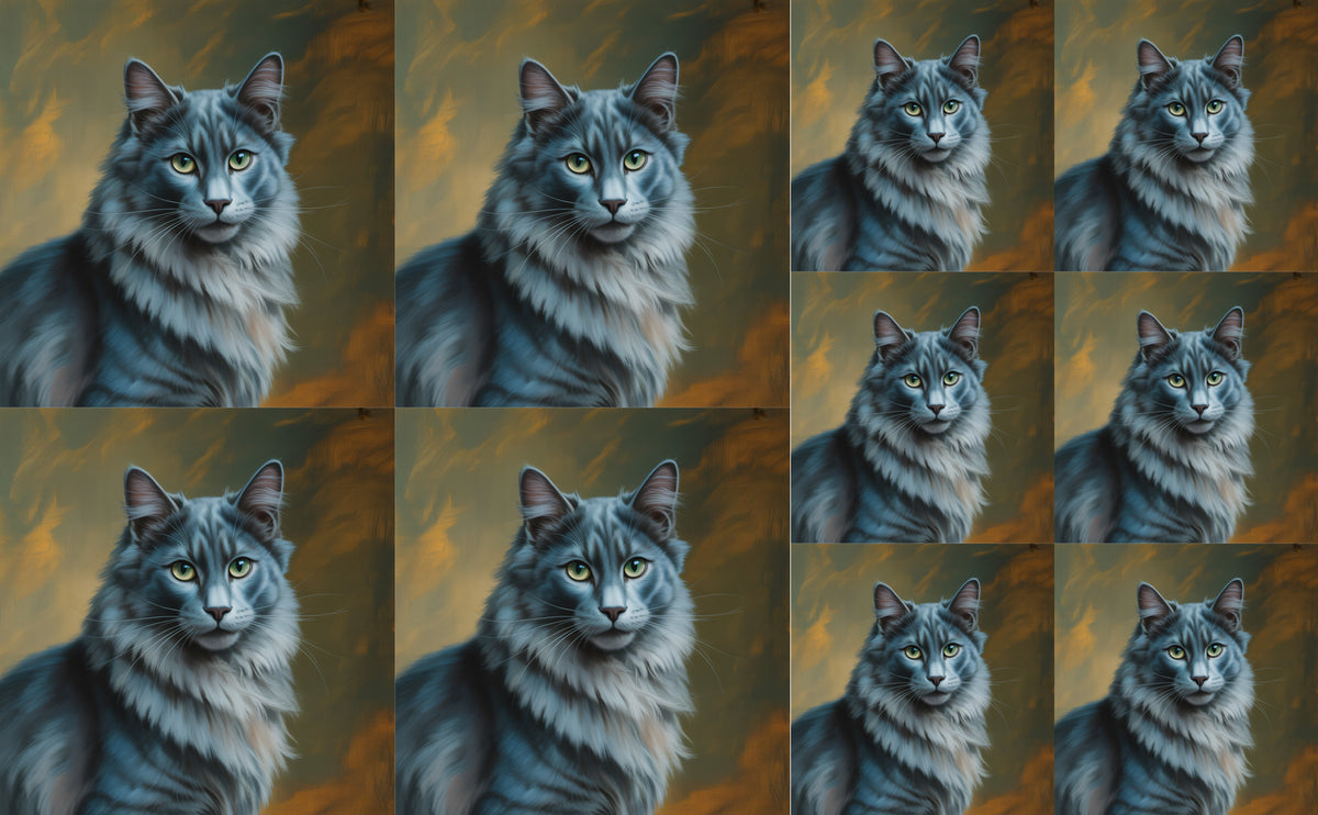 DecoCraft - Scenic Tiles Series - Oil Painting Pets - Nebelung
