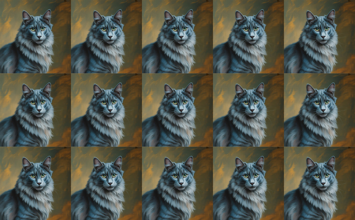 DecoCraft - Scenic Tiles Series - Oil Painting Pets - Nebelung