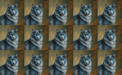 DecoCraft - Scenic Tiles Series - Oil Painting Pets - Nebelung