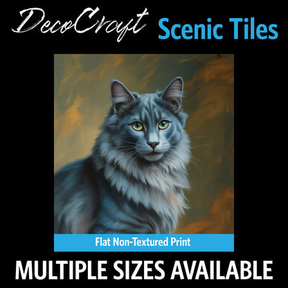 DecoCraft - Scenic Tiles Series - Oil Painting Pets - Nebelung