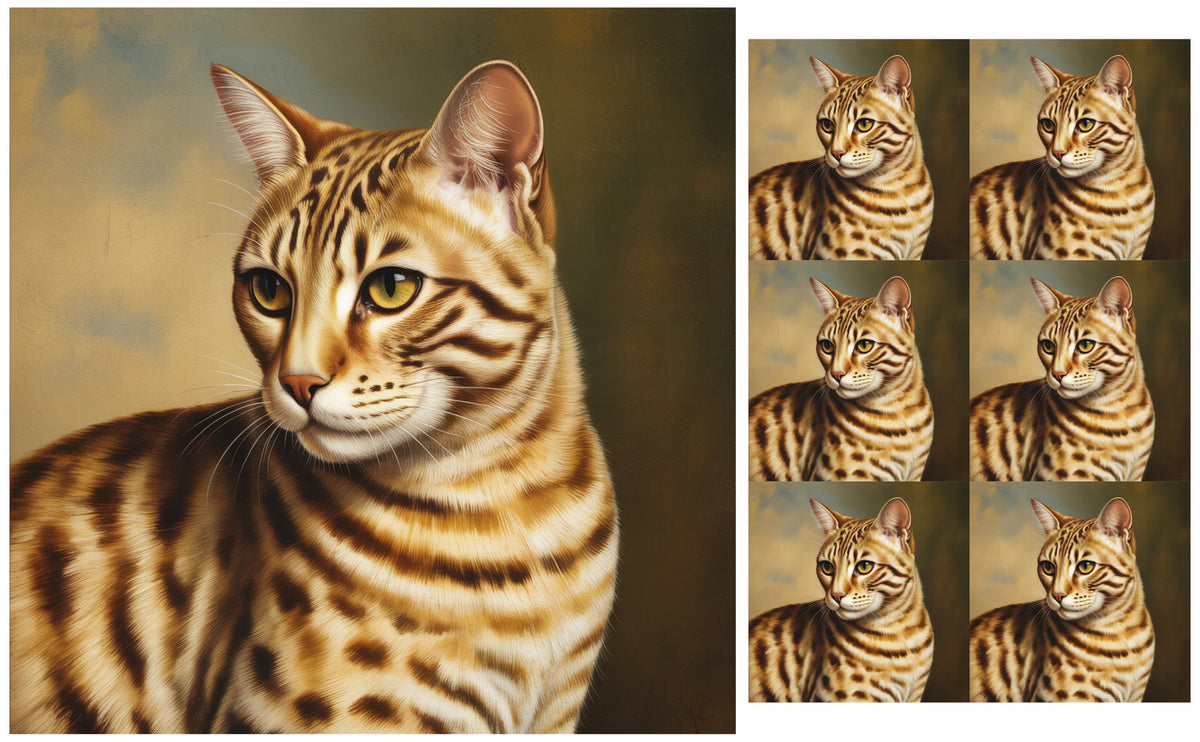 DecoCraft - Scenic Tiles Series - Oil Painting Pets - Ocicat