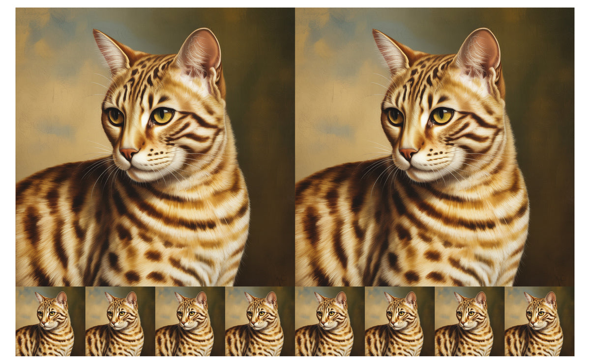 DecoCraft - Scenic Tiles Series - Oil Painting Pets - Ocicat