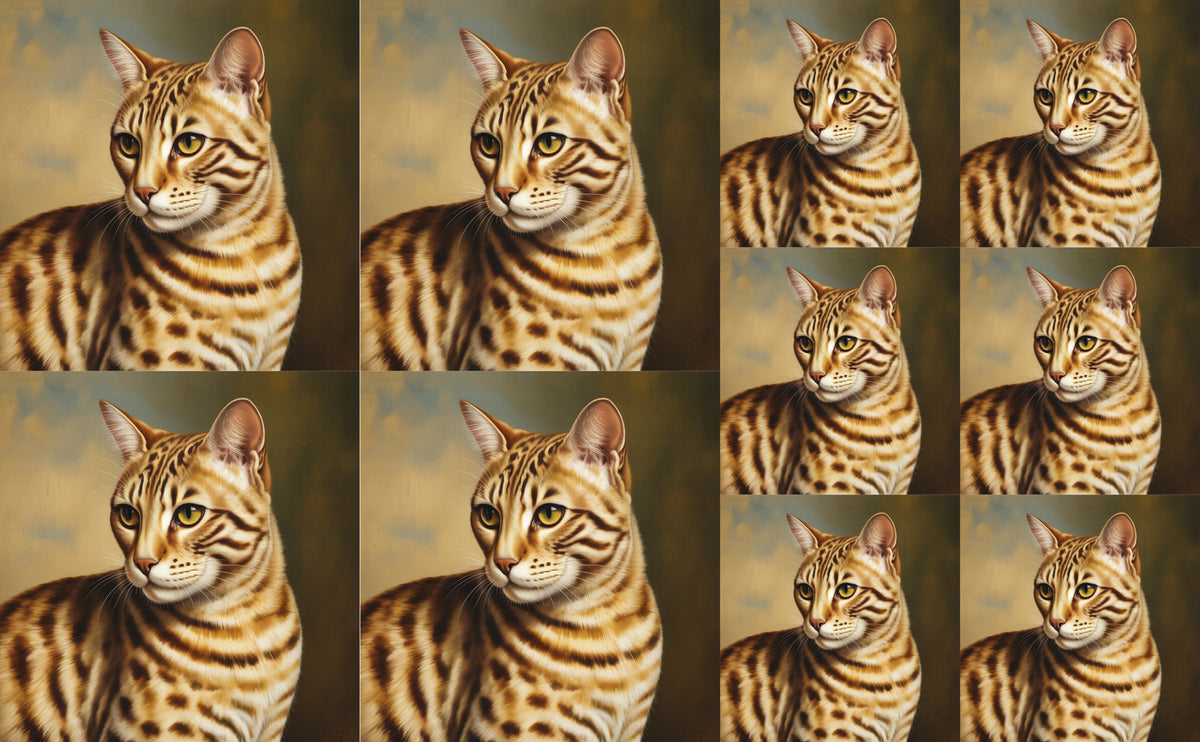 DecoCraft - Scenic Tiles Series - Oil Painting Pets - Ocicat