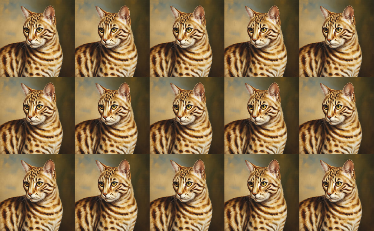 DecoCraft - Scenic Tiles Series - Oil Painting Pets - Ocicat