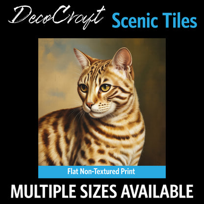 DecoCraft - Scenic Tiles Series - Oil Painting Pets - Ocicat
