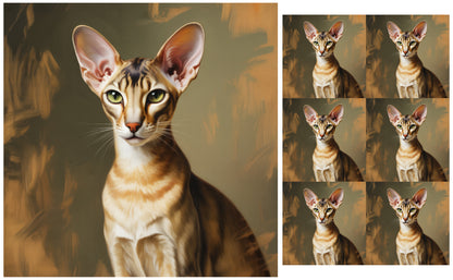 DecoCraft - Scenic Tiles Series - Oil Painting Pets - Oriental Shorthair