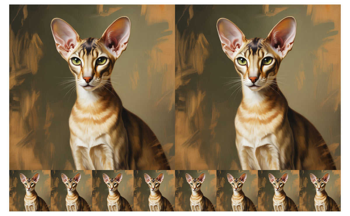 DecoCraft - Scenic Tiles Series - Oil Painting Pets - Oriental Shorthair