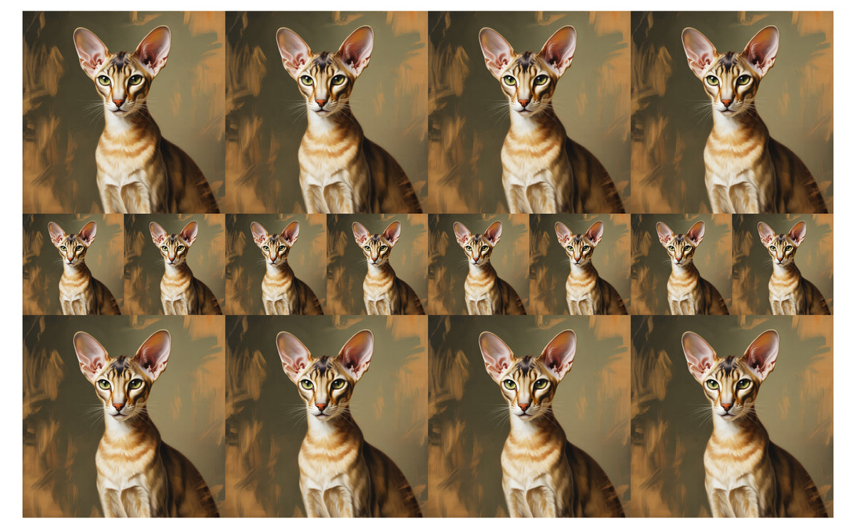 DecoCraft - Scenic Tiles Series - Oil Painting Pets - Oriental Shorthair