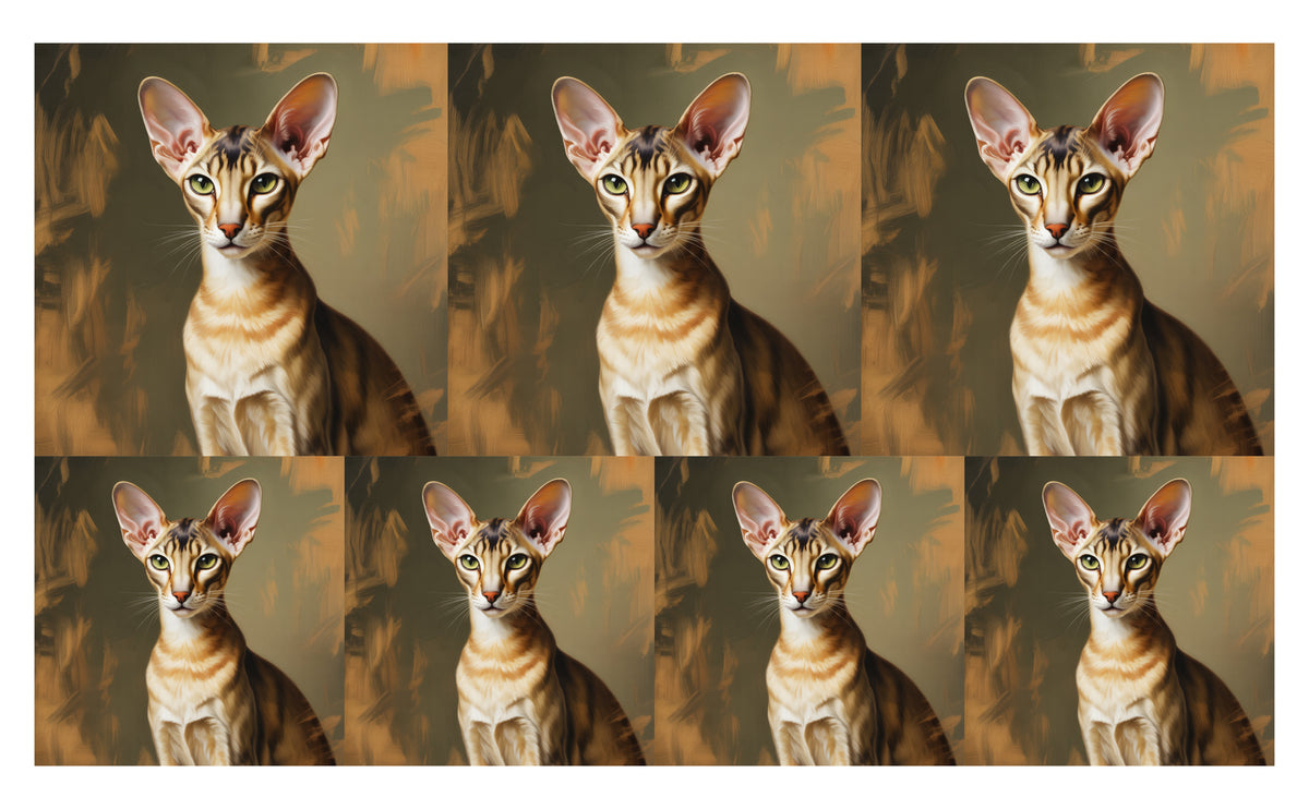 DecoCraft - Scenic Tiles Series - Oil Painting Pets - Oriental Shorthair