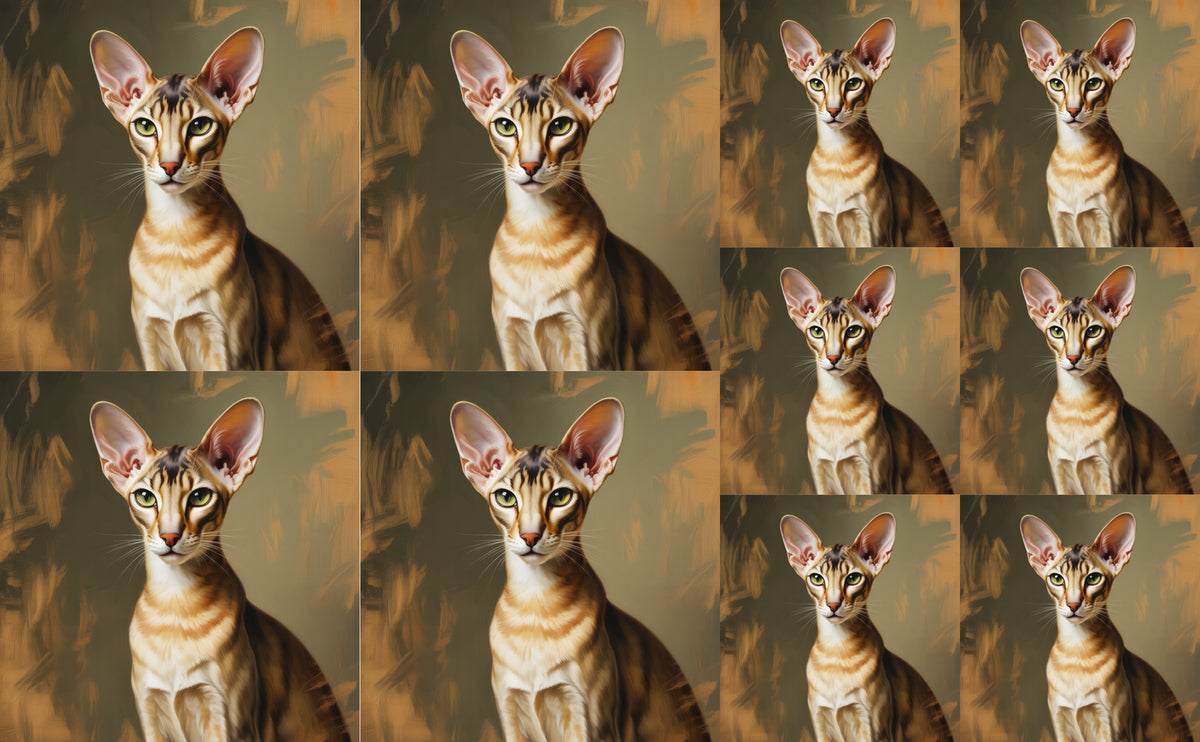 DecoCraft - Scenic Tiles Series - Oil Painting Pets - Oriental Shorthair