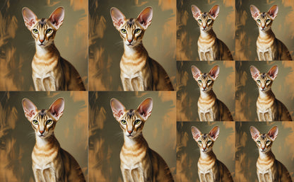 DecoCraft - Scenic Tiles Series - Oil Painting Pets - Oriental Shorthair
