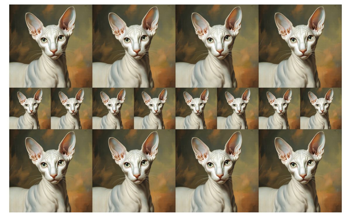 DecoCraft - Scenic Tiles Series - Oil Painting Pets - Peterbald