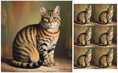 DecoCraft - Scenic Tiles Series - Oil Painting Pets - Pixiebob