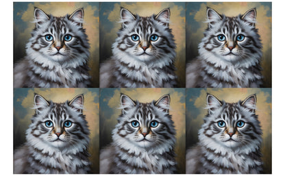 DecoCraft - Scenic Tiles Series - Oil Painting Pets - Ragamuffin - Gray