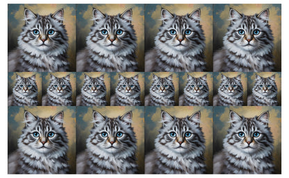 DecoCraft - Scenic Tiles Series - Oil Painting Pets - Ragamuffin - Gray