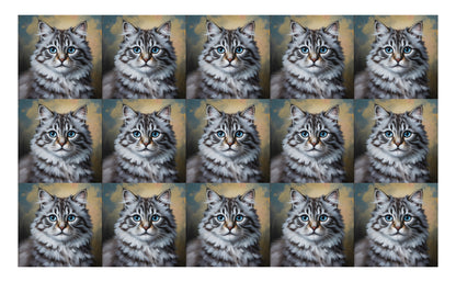 DecoCraft - Scenic Tiles Series - Oil Painting Pets - Ragamuffin - Gray
