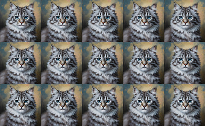 DecoCraft - Scenic Tiles Series - Oil Painting Pets - Ragamuffin - Gray