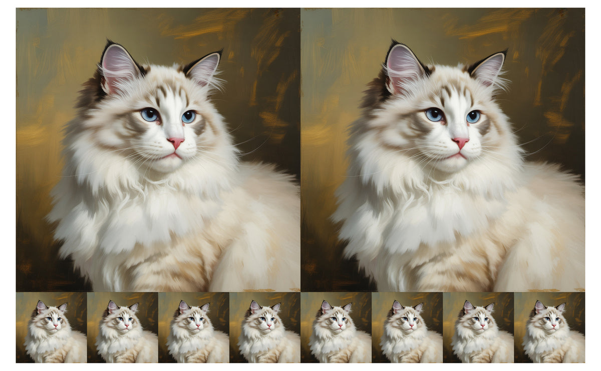 DecoCraft - Scenic Tiles Series - Oil Painting Pets - Ragamuffin - White