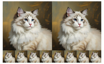 DecoCraft - Scenic Tiles Series - Oil Painting Pets - Ragamuffin - White
