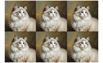 DecoCraft - Scenic Tiles Series - Oil Painting Pets - Ragamuffin - White