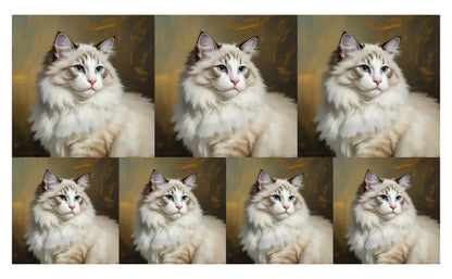 DecoCraft - Scenic Tiles Series - Oil Painting Pets - Ragamuffin - White