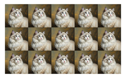 DecoCraft - Scenic Tiles Series - Oil Painting Pets - Ragamuffin - White