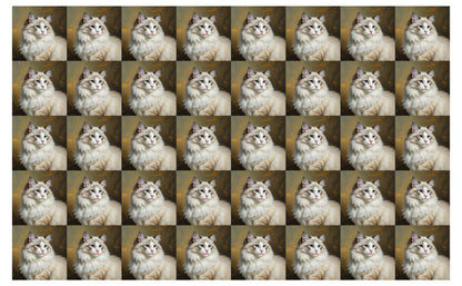 DecoCraft - Scenic Tiles Series - Oil Painting Pets - Ragamuffin - White