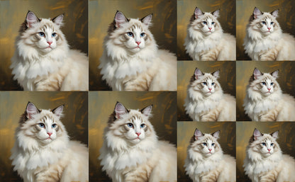 DecoCraft - Scenic Tiles Series - Oil Painting Pets - Ragamuffin - White