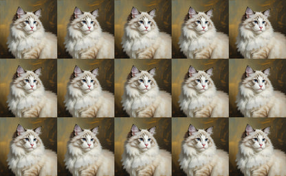 DecoCraft - Scenic Tiles Series - Oil Painting Pets - Ragamuffin - White