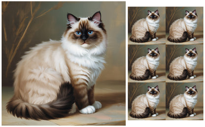 DecoCraft - Scenic Tiles Series - Oil Painting Pets - Ragdoll