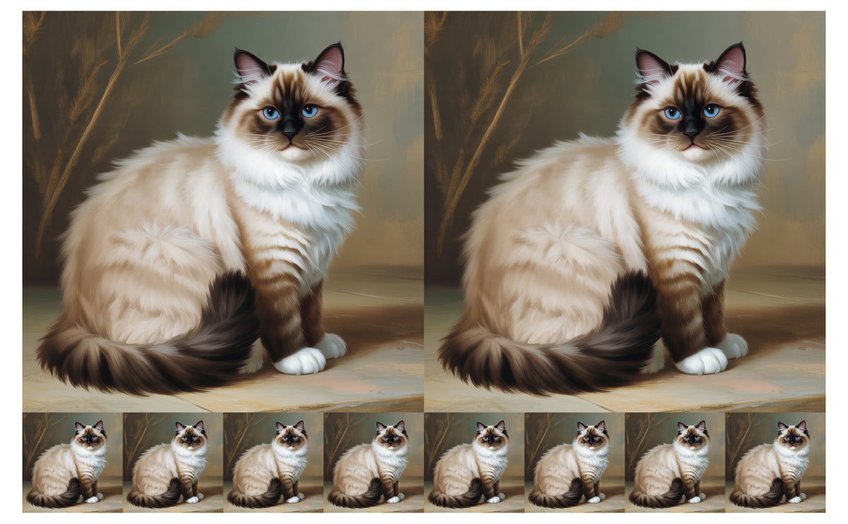 DecoCraft - Scenic Tiles Series - Oil Painting Pets - Ragdoll