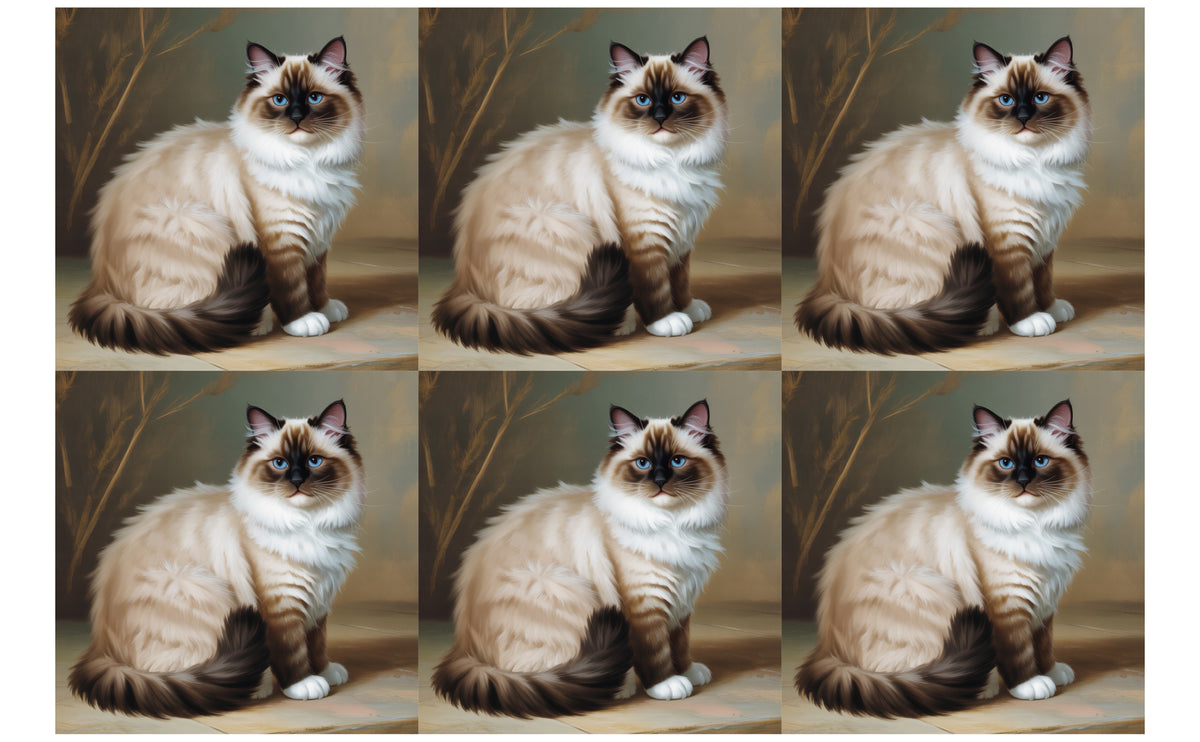 DecoCraft - Scenic Tiles Series - Oil Painting Pets - Ragdoll
