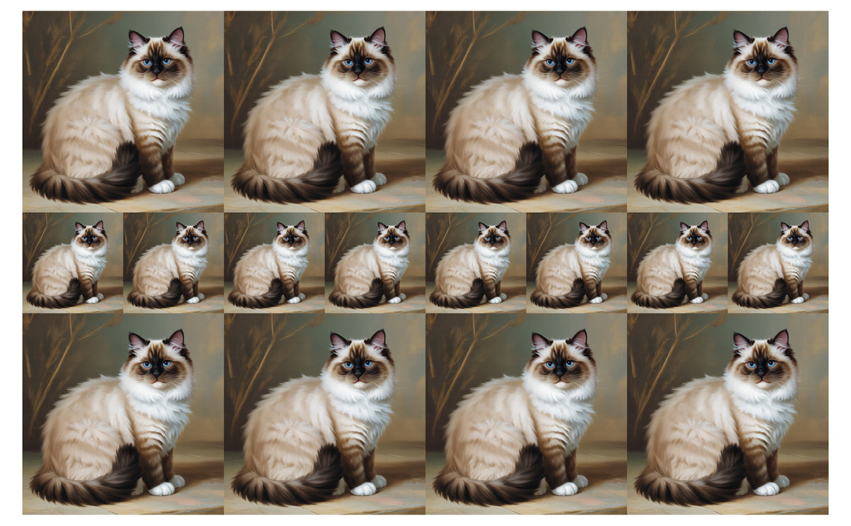 DecoCraft - Scenic Tiles Series - Oil Painting Pets - Ragdoll