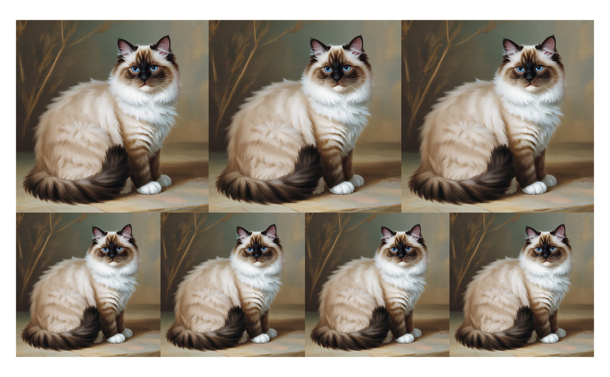 DecoCraft - Scenic Tiles Series - Oil Painting Pets - Ragdoll