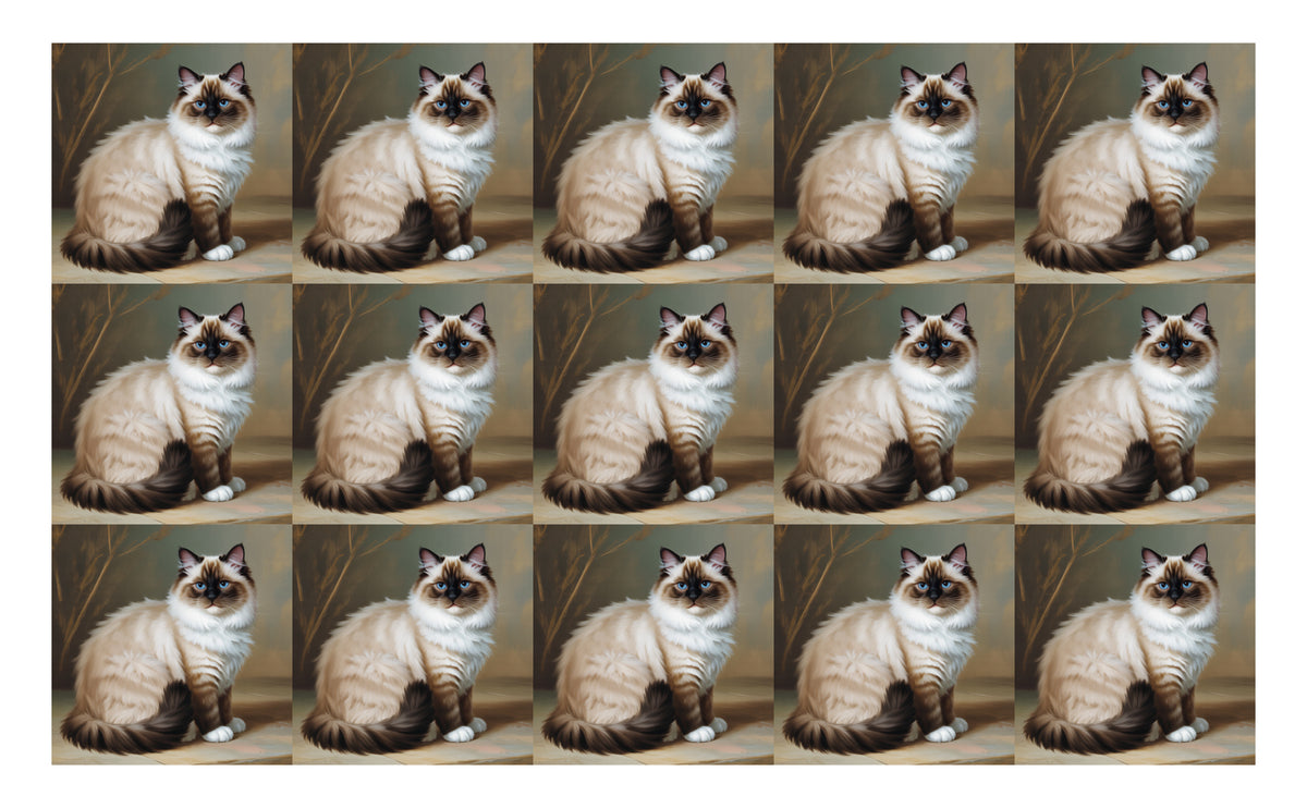 DecoCraft - Scenic Tiles Series - Oil Painting Pets - Ragdoll