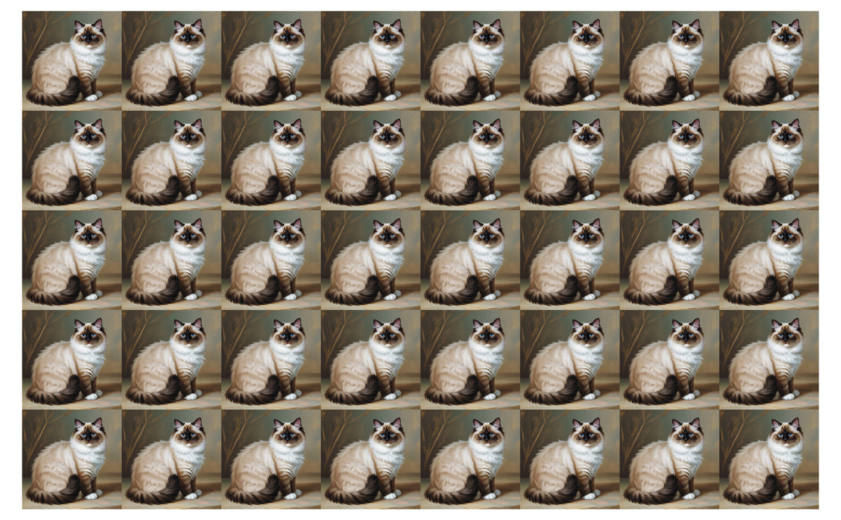 DecoCraft - Scenic Tiles Series - Oil Painting Pets - Ragdoll