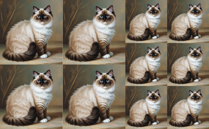 DecoCraft - Scenic Tiles Series - Oil Painting Pets - Ragdoll