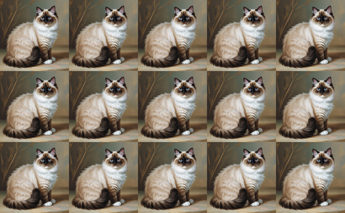 DecoCraft - Scenic Tiles Series - Oil Painting Pets - Ragdoll