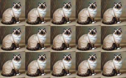 DecoCraft - Scenic Tiles Series - Oil Painting Pets - Ragdoll