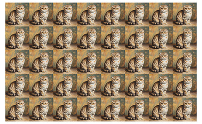DecoCraft - Scenic Tiles Series - Oil Painting Pets - Scottish Fold Cat - Tan