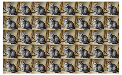 DecoCraft - Scenic Tiles Series - Oil Painting Pets - Scottish Fold Cat - Gray