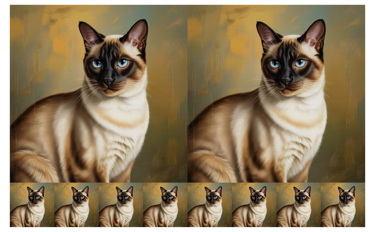 DecoCraft - Scenic Tiles Series - Oil Painting Pets - Siamese